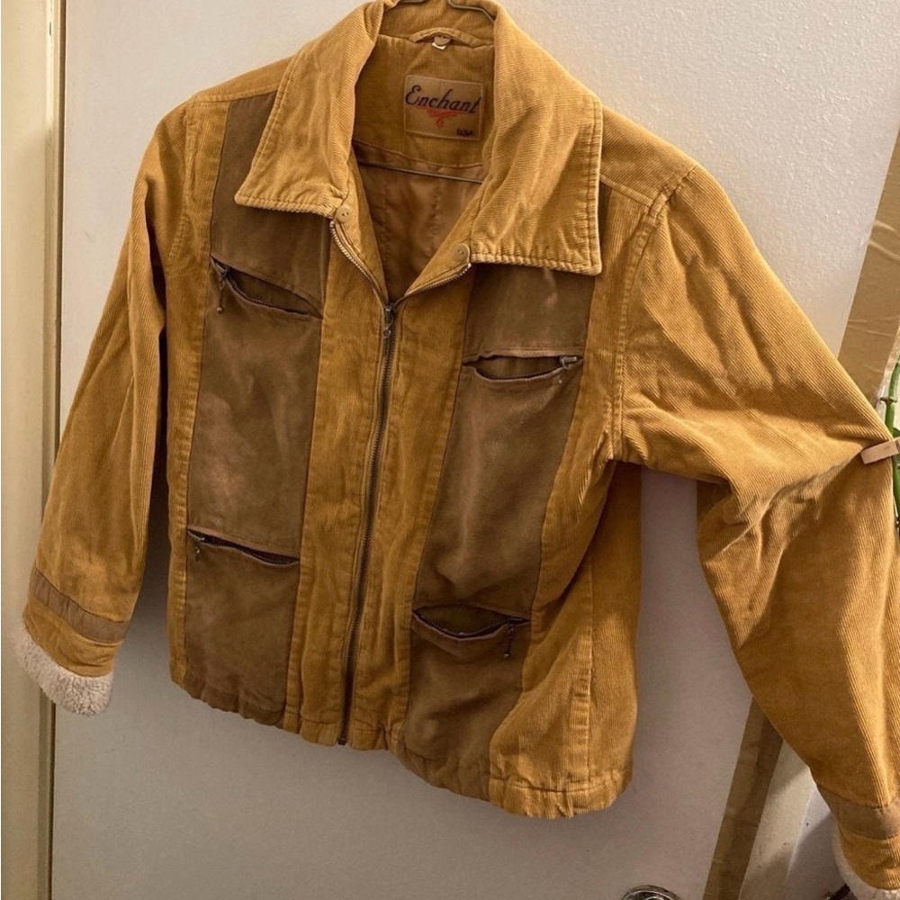 Ladies Vintage Corduroy Utility Full Zip Jacket